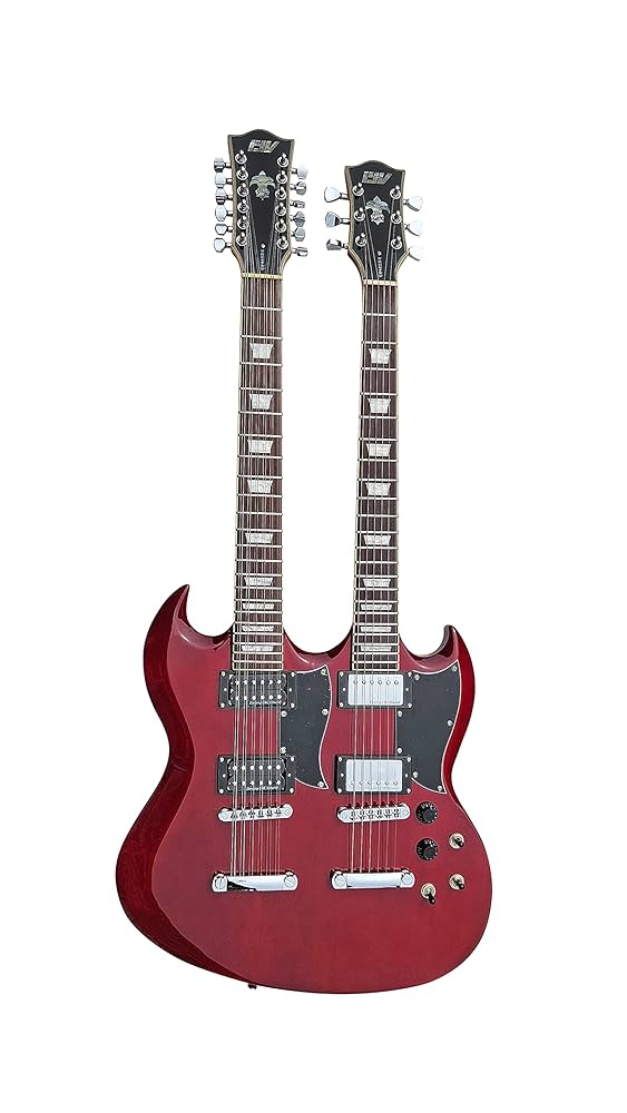 Amazon.com: IYV 18 String Electric Guitar, Right, Trans Red